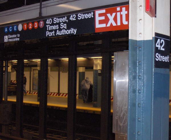 Times Square subway sign